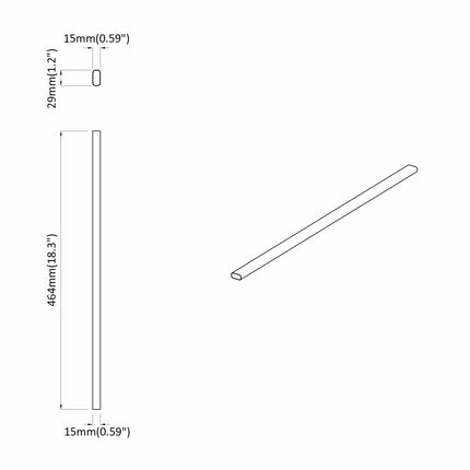 Klädstång 2 pcs Silver 464 x 15 x 29 mm Aluminiumlegering