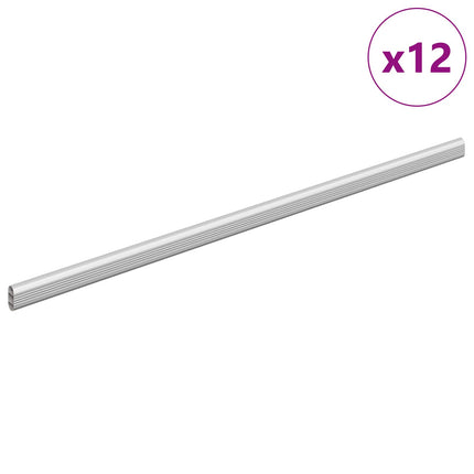 Klädstång 12 st Silver 664 x 15 x 29 mm Aluminiumlegering