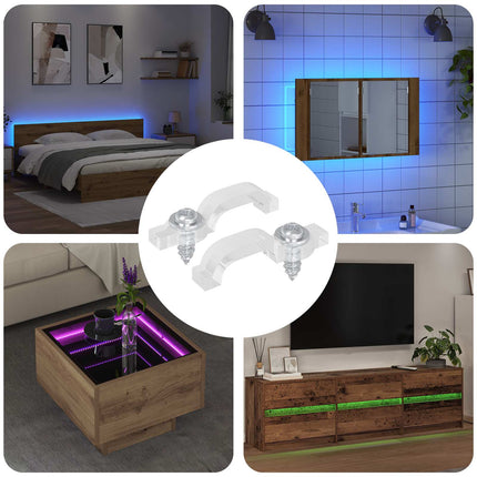 LED Strip Clips 23,8 mm 2 pcs Transparent Plast och Järn