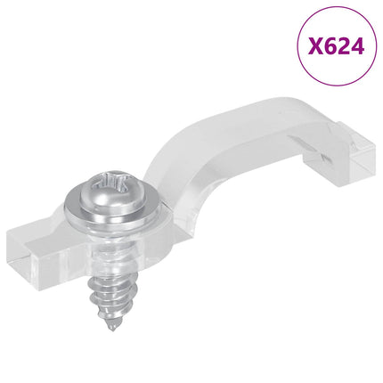 LED Strip Clips 23,8 mm 12 st Transparent Plast och Järn