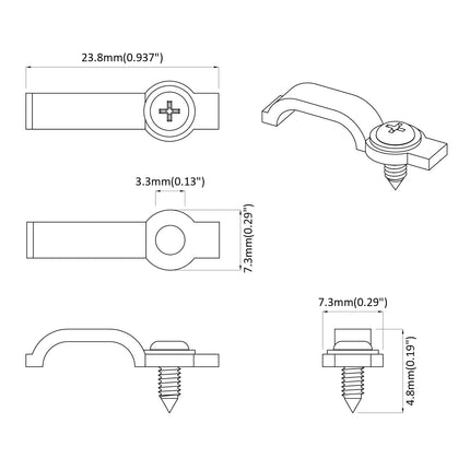LED Strip Clips 23,8 mm 2 pcs Transparent Plast och Järn