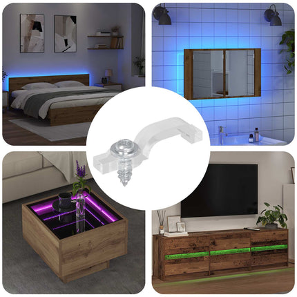 LED Strip Clips 23,8 mm 12 pcs Transparent Plast och Järn