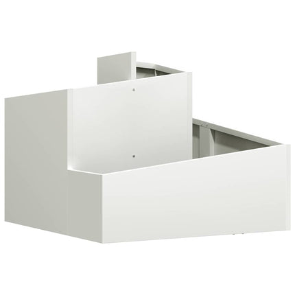 Trädgårdsplanterare Vit 60 x 60 x 50 cm Kallvalsat stål