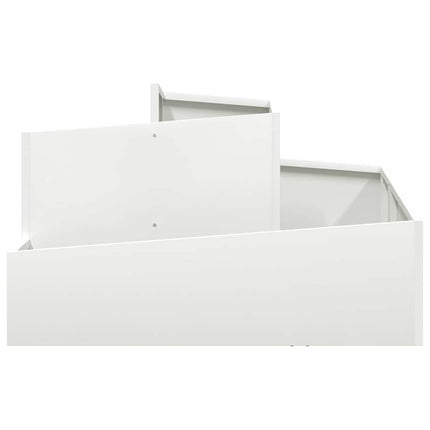 Trädgårdsplanterare Vit 80 x 80 x 50 cm Kallvalsat stål