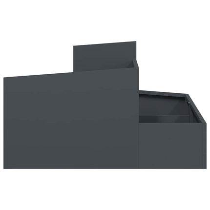 Trädgårdsplanterare Antracit 80 x 80 x 50 cm Kallvalsat stål