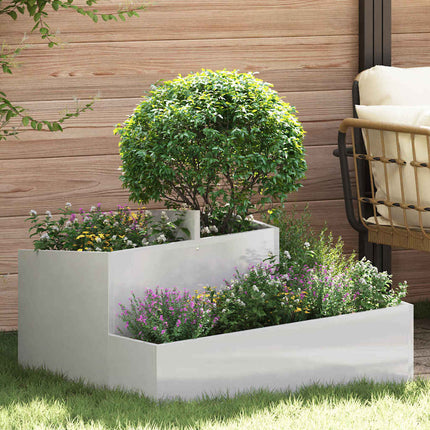 Trädgårdsplanterare Silver 80 x 80 x 50 cm Rostfritt stål