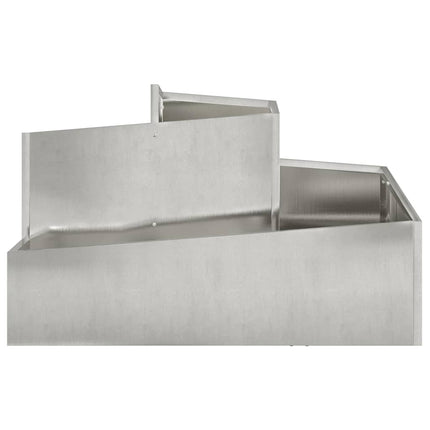 Trädgårdsplanterare Silver 80 x 80 x 50 cm Rostfritt stål