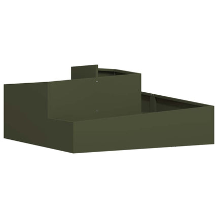 Trädgårdsplanterare Olivgrön 100 x 100 x 50 cm Kallvalsat stål