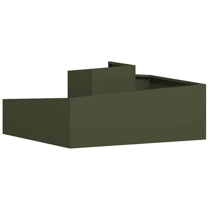 Trädgårdsplanterare Olivgrön 100 x 100 x 50 cm Kallvalsat stål