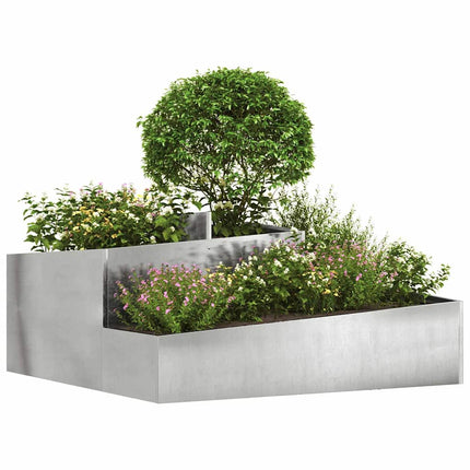 Trädgårdsplanterare Silver 100 x 100 x 50 cm Rostfritt stål