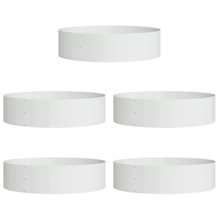 Krukring 5 pcs Vit 80 x 80 x 20 cm Kallvalsat stål