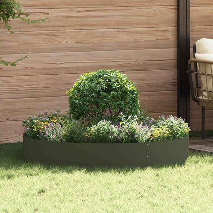 Krukring 5 pcs Olivgrön 120 x 120 x 20 cm Kallvalsat stål