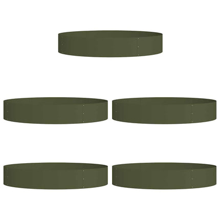 Krukring 5 pcs Olivgrön 120 x 120 x 20 cm Kallvalsat stål