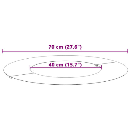 lämplig för Flat trädring Silver Ø40 / 70 cm Galvaniserat stål