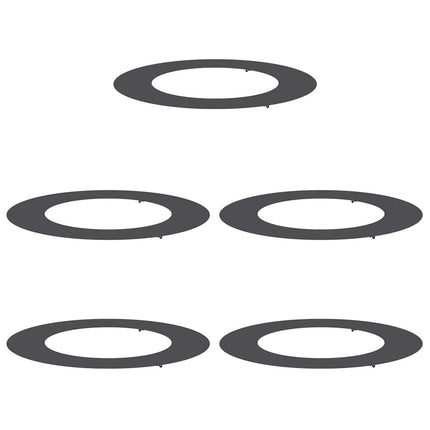 lämplig för Flat Trädringar 5 pcs Svart Ø50 / 80 cm Stål
