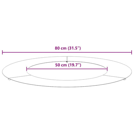 lämplig för Flat Trädringar 5 pcs Svart Ø50 / 80 cm Stål