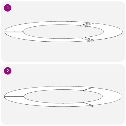 lämplig för Flat Trädringar 5 pcs Vit Ø60 / 90 cm Stål