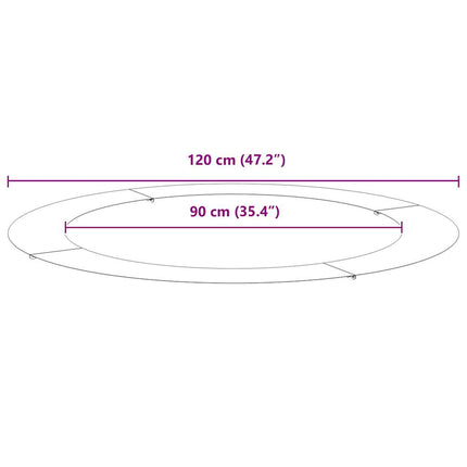 lämplig för Flat Trädringar 5 pcs Vit Ø90 / 120 cm Stål
