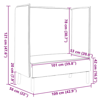 Hög Ryggsoffa 101cm Mörkgrå tyg