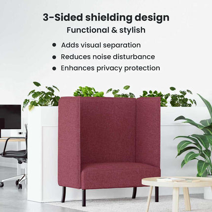 Hög Ryggsoffa 101cm Vinröd tyg