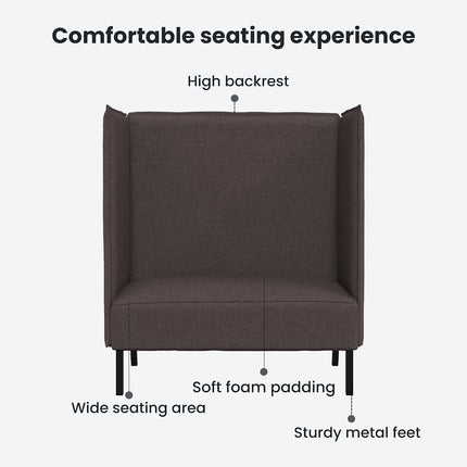 Hög Ryggsoffa 101cm Mörkbrun tyg