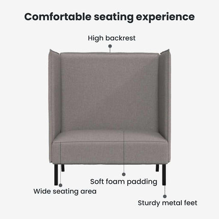 Hög Ryggsoffa 101cm Taupe tyg