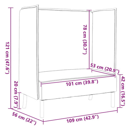 Hög Ryggsoffa 101cm Blå tyg