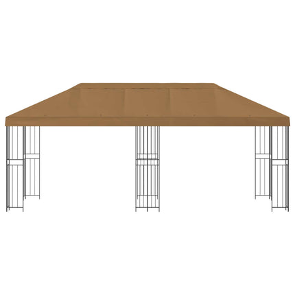 Trädgårdsgazebo 6 x 3 m Beige Polyester och Stål 190 gsm