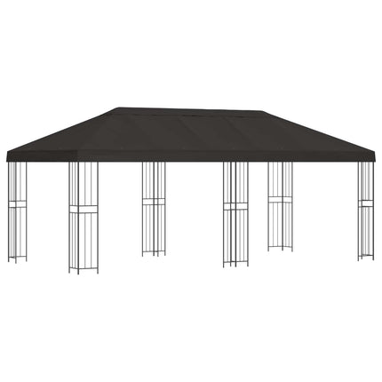 Paviljong med väggar 6 x 3 m Antracit Polyester och Stål 190