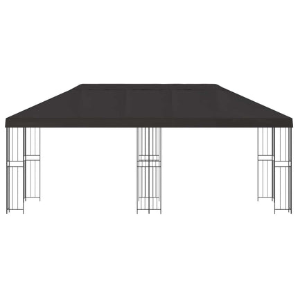 Paviljong med väggar 6 x 3 m Antracit Polyester och Stål 190