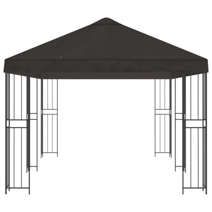 Paviljong med väggar 6 x 3 m Antracit Polyester och Stål 190
