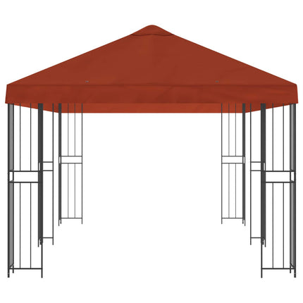 Paviljong med väggar 6 x 3 m Terracotta Polyester och Stål 190