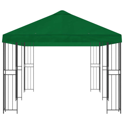 Paviljong med väggar 6 x 3 m Grön Polyester och Stål 190