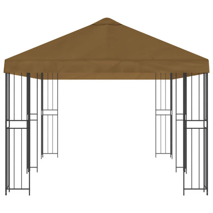 Paviljong med väggar 6 x 3 m Taupe Polyester och Stål 190