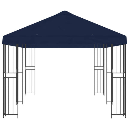 Trädgårdsgazebo 6 x 3 m Blå Polyester och Stål 190 gsm