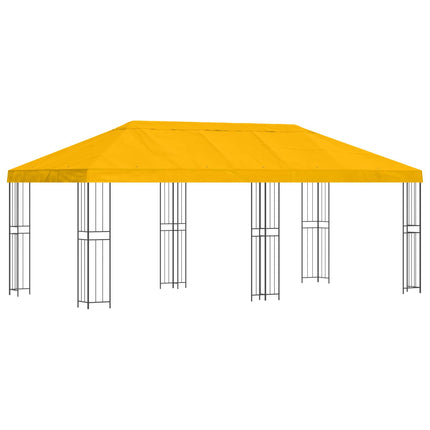 Paviljong med väggar 6 x 3 m Gul Polyester och Stål 190