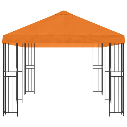 Paviljong med väggar 6 x 3 m Orange Polyester och Stål 190