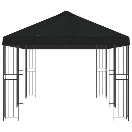 Paviljong med väggar 6 x 3 m Svart Polyester och Stål 190