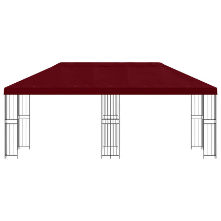 Paviljong med väggar 6 x 3 m Vinröd Polyester och Stål 190
