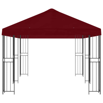 Trädgårdsgazebo 6 x 3 m Vinröd Polyester och Stål 190 gsm