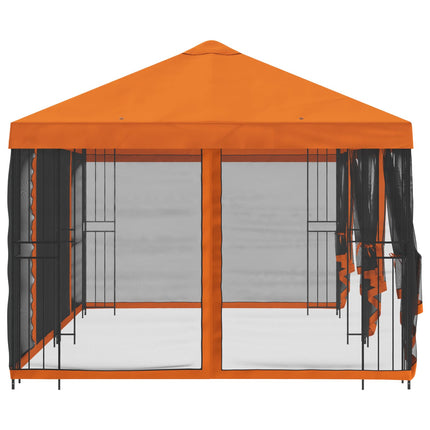 Paviljong med väggar 6 x 3 m Orange Polyester och Stål 190