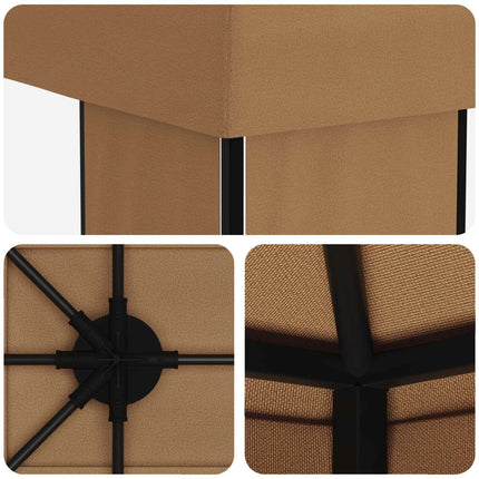 Trädgårdsgazebo 6 x 3 m Beige Polyester och Stål 190 gsm