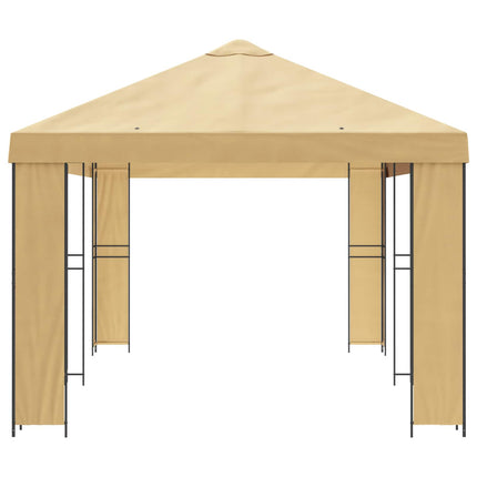 Trädgårdsgazebo 6 x 3 m Gräddvit Polyester och Stål 190 gsm