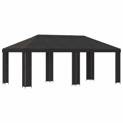 Trädgårdsgazebo 6 x 3 m Antracit Polyester och Stål 190 gsm