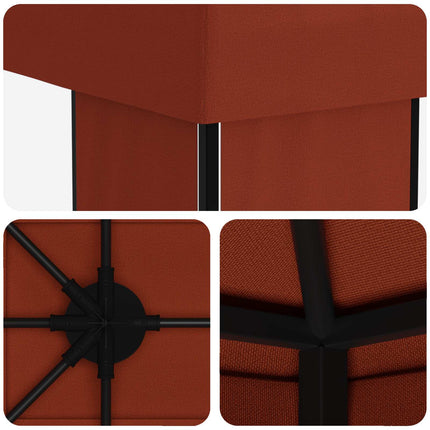 Trädgårdsgazebo 6 x 3 m Terracotta Polyester och Stål 190