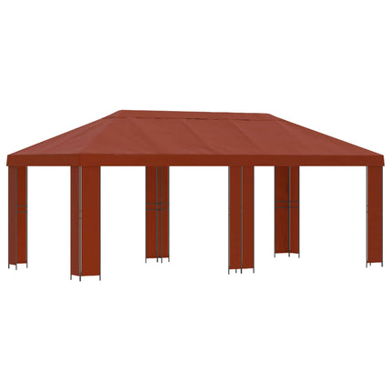 Trädgårdsgazebo 6 x 3 m Terracotta Polyester och Stål 190