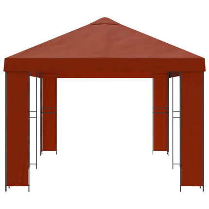 Trädgårdsgazebo 6 x 3 m Terracotta Polyester och Stål 190