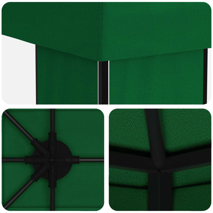 Trädgårdsgazebo 6 x 3 m Grön Polyester och Stål 190 gsm