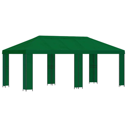 Trädgårdsgazebo 6 x 3 m Grön Polyester och Stål 190 gsm