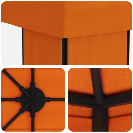 Trädgårdsgazebo 6 x 3 m Orange Polyester och Stål 190
